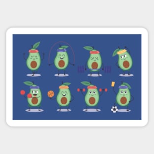 avocado fitness exercises Sticker